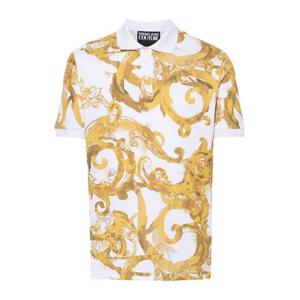 베르사체 화이트 베이스 골드 바로크 프린트 폴로 76GAG6S0 JS2