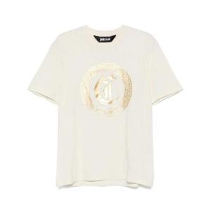 25 FW 저스트 카발리 고딕 로고 프린트 티셔츠 77OAHT01CJ500 TP432208945