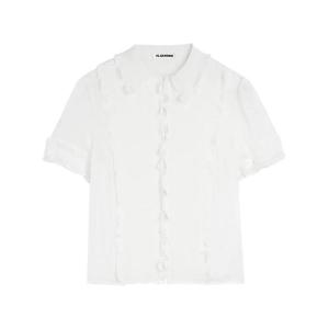 25 FW 질샌더 러플 실크 셔츠 J03DL0187J55081 TP438056483