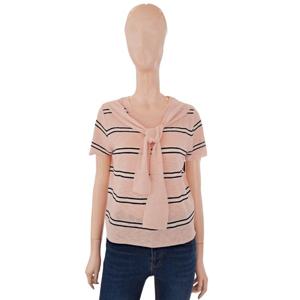 [숲]스트라이프 숄 배색 반팔 니트 SB5SK3E