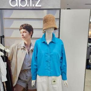 Ab.f.z DP01 카라넥린넨숏블라우스 AFZ2QBA1
