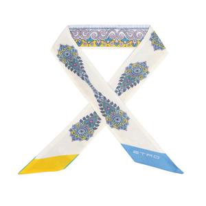 에트로 WATA0016AK638 X0800 메달리온 페이즐리 스키니 트윌 실크 스카프