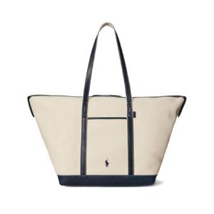 25 FW 폴로 랄프로렌 벨포트 레더 트리밍 캔버스 토트 백 428973072002 TP439313318