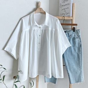 샵앤) 여성 카라넥 6부소매 셔츠 여름 블라우스 DGB-WBL-4563-화이트