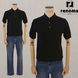 [익일출고]SS 25년 여름 신상 블랙 시원한 쿨소재 반팔 니트 티셔츠 RRIBKT92AJD