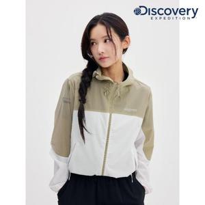 디스커버리 (DWWJ94053_BGS) 프레시벤트 여성 컬러블럭 크롭 바람막이 DXNW