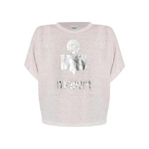 25 FW 이사벨 메탈릭 로고 리넨 티셔츠 TS0048FAA1N10E TP439978712