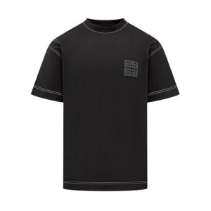 지방시 반팔 티셔츠 BM71MG3YPQ 004 BLACK WHITE