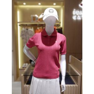 [파리게이츠]521E3SR102_PK-여성 펀칭 스트라이프 반팔 니트-(25년가을)