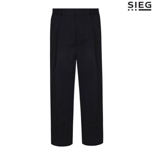 [지이크][지이크] 25FW 한정특가상품 면 혼방 핀턱 블랙 배기팬츠 PFF4216BKDN