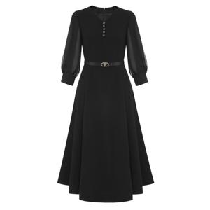 [미니멈]시스루 V넥 플레어 원피스 MZCGWO7980