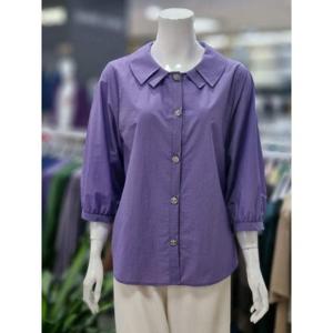 화이트호스 세이브존05 7부 소매 카라 오픈 블라우스 A25252212