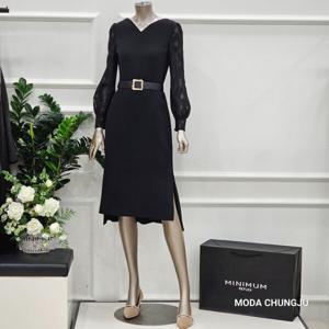 [미니멈]MD 소매 시스루 언발 라인 원피스 MD MWBAWO3020_CJ