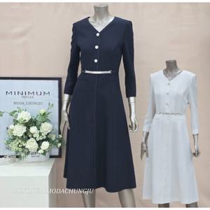 [미니멈]MD 브이넥 스티치 플레어 원피스 MD MMYBAWO3180 MD_CJ