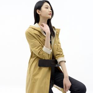 [지센][지센] 체크 배색 후드 코트 LCCAN221_MU