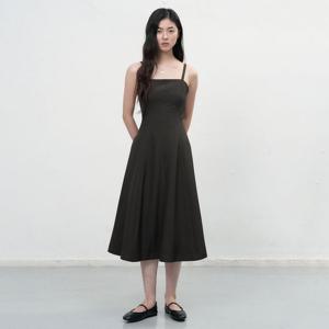 WOMAN 플레어 슬리브리스 롱 원피스 [BROWN] / WBE3L15504