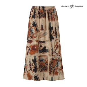 나인식스뉴욕  그래픽 플레어 미디 스커트 (NP8SK001M0)