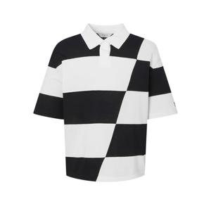 헤지스 골프 여성 25FW 화이트 여성 스트라이프 반팔 스웨터 HWSW5C511OW