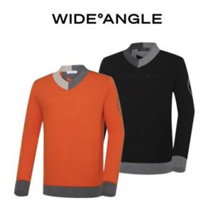 [와이드앵글]   WMU23K13   CO 빅로고 브이넥 스웨터 M