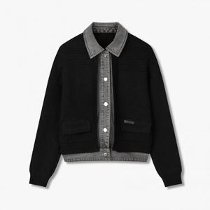 보브  (7155450003) 데님 패치 니트 가디건