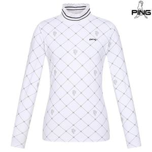 [양말증정]여성 선인장 패턴 반목 긴팔 이너 티셔츠 121E3TI051_WH