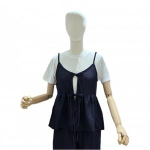 플라스틱아일랜드  리본여밈 데님 뷔스티에 베스트 (PR3DV831)