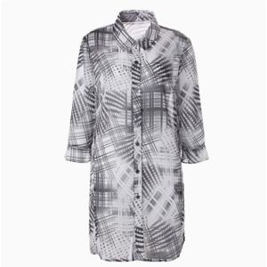 [벨리시앙]기하학프린트 시폰 카라셔츠자켓 JK3216