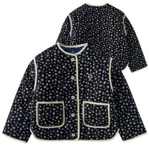 [블루독8-키즈] 블랙 모노플라워퀼팅점퍼 여아패딩 플리스안감 자켓 초겨울 두돌선물 초등학생 25A3511350