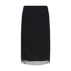 25 FW 프라다 세미 시어 나일론 펜슬 미디 스커트 P192JGSOOO14XA