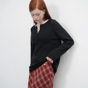 WOMAN 울 시스루 헨리넥 풀오버 [BLACK] / WBE3L05506