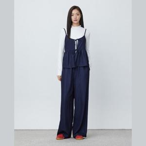 플라스틱아일랜드  (PR3DP831) 밴딩 와이드 텐셀데님 팬츠