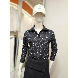 팜스프링스 세이브존01 여성 간절기 로고 패턴 카라넥 긴팔 티셔츠 STSL-243208