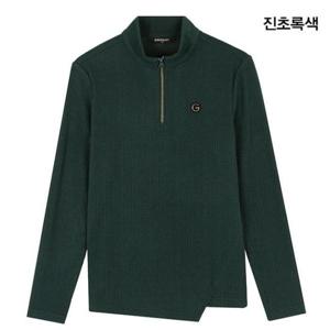 그린조이 HC12 여성 솔리드 사선절개 하프 집업 티셔츠 GM24KL51W(진초록)