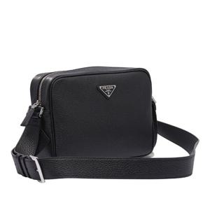 프라다 로고 플라크 가죽 크로스바디 백 2VH189 2BBEF0002 V OO