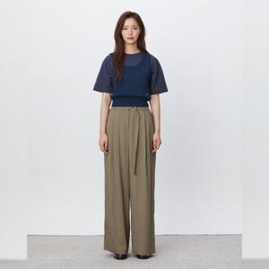 플라스틱아일랜드  벨티드 와이드 팬츠 (PR3WP962)