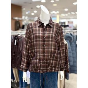 소고 세이브존01 린넨 혼방 체크 스트링 블라우스 AL3BA06