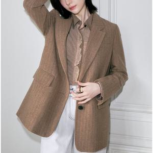 [주크] 헤링본 울 블렌디드 자켓 Z254MSF104