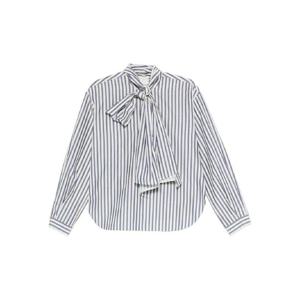 25 FW 포르테포르테 스트라이프 보우 넥 셔츠 14400BISMYSHIRT TP442391708