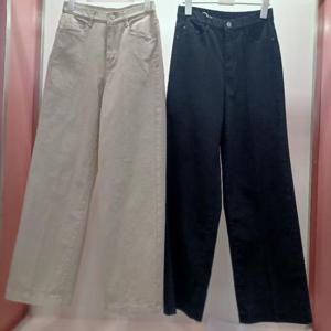 Latium HC06 국내생산 스판 가을느낌 허리밴딩 훅집업 통와이드 기본 면바지팬츠 T2533pt14