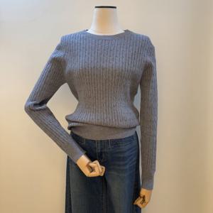 [숲]라운드넥 긴팔 꽈배기 니트 SBRLK90