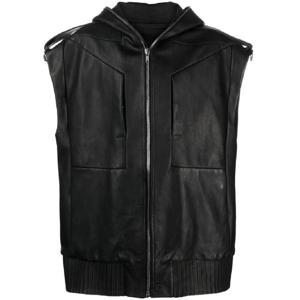 25 FW 릭오웬스 리도 민소매 후드 가죽 재킷 RR01D3705LOY TP432022860