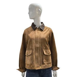 [에이비에프지]카라가죽배색 스웨이드 짚업자켓 AGNZ4ZL02J