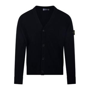 스톤아일랜드 버튼 프론트 V넥 슬림 울 가디건 S155100065 S00B