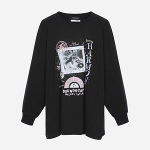 [써스데이아일랜드][KiiiKiii 착용]오버사이즈 빅 프린팅 티셔츠(T256MTS908W)