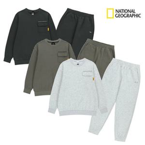 내셔널지오그래픽키즈 K254UPB010 남아 여아 기모 맨투맨 바지 상하세트 트레이닝 170 딜