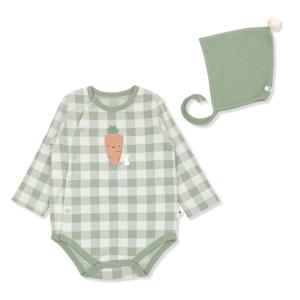 [오가닉맘]캐롯체크긴소바디수트 MHZLQS02