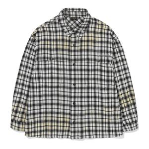 [블루테일]다잉 체크셔츠AZH1BL01BK