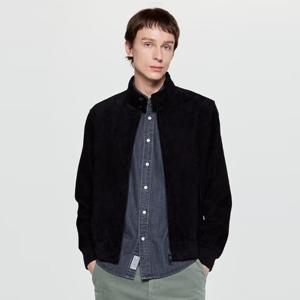 헤지스  25FW  남성 스웨이드 켄싱턴 헤링턴 가죽 점퍼 HZJU5D676BK