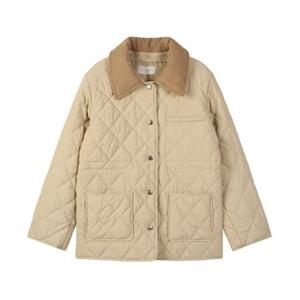 플라스틱아일랜드  (PR4PZ063) 코듀로이 카라 배색 패딩점퍼