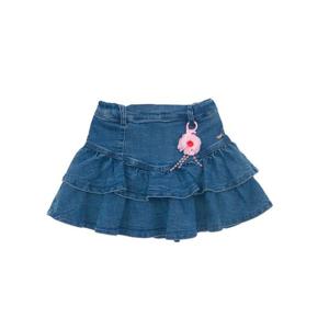 [프렌치캣(백)]데님 2단 프릴  스커트(Q44DAS020)